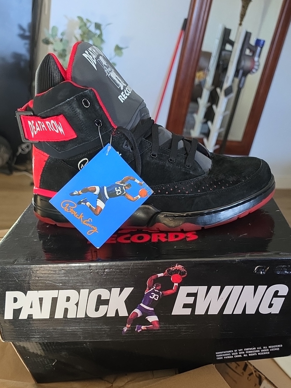 Death Row Black & Red High-Top Basketball Shoes